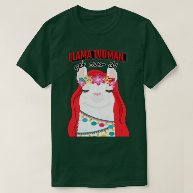 Llama Woman T Shirt (Design framsida)