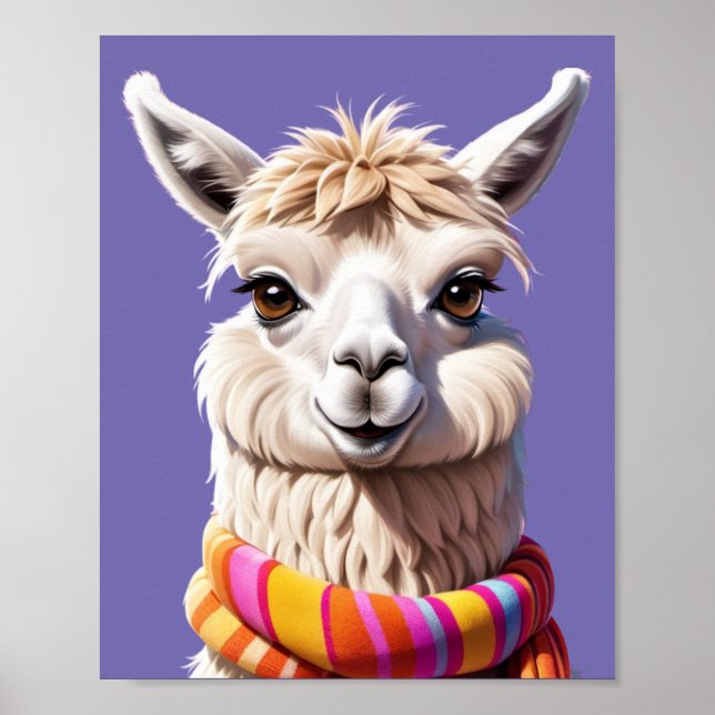 Llama Wrapped in Warmth: Scarf Edition Poster (Framsidan)