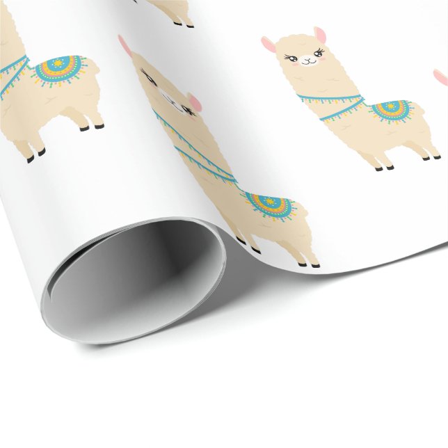 Llama Wrapping Papper Presentpapper (Rullad Hörn)
