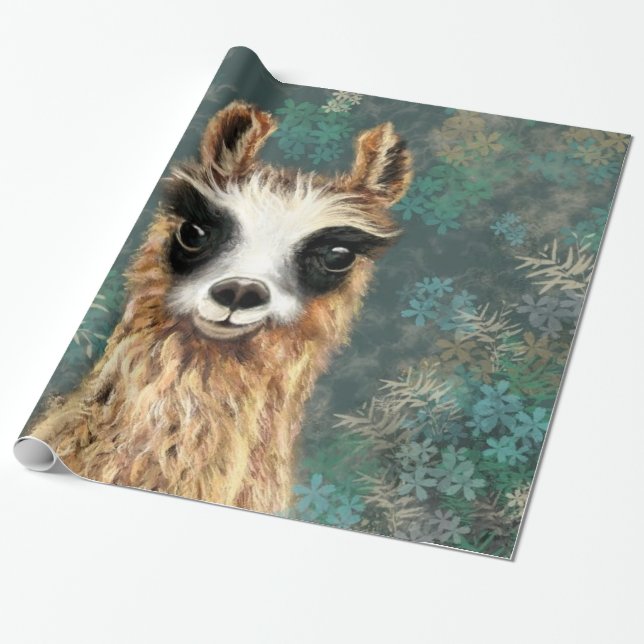 Llama Wrapping Papper Presentpapper (Utrullad)