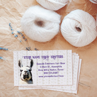 Llama Yarn Shop Fiber Seller Visitkort