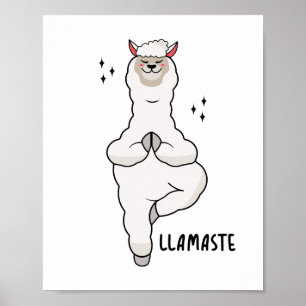 Llama Yoga-dos med lamasta Poster
