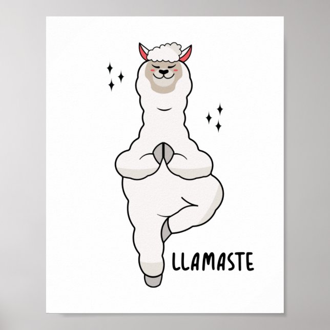 Llama Yoga-dos med lamasta Poster (Framsidan)