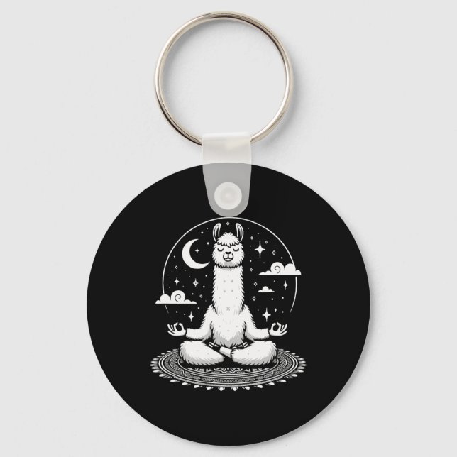 Llama Yoga Lamaste Namaste Meditation  Nyckelring (Framsida)