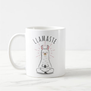 Llama yoga-plast med pasta kaffemugg