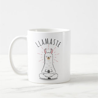 Llama yoga-plast med pasta kaffemugg