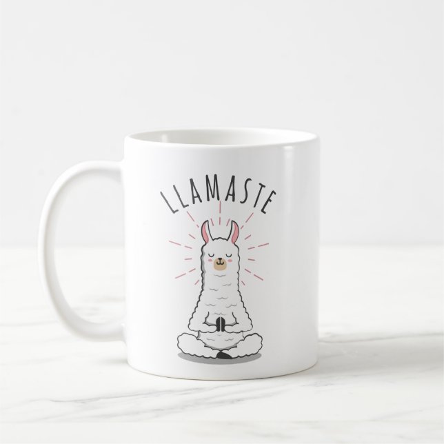 Llama yoga-plast med pasta kaffemugg (Vänster)