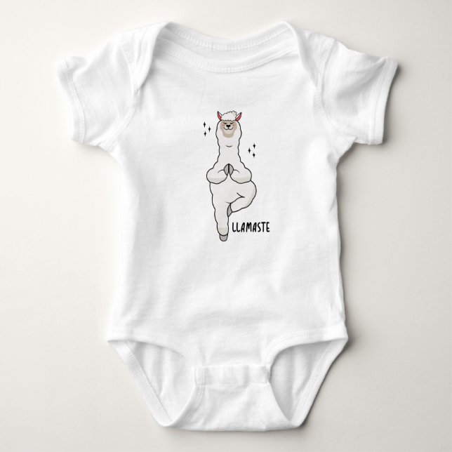 Llama Yoga Pose With Llamaste T Shirt (Framsida)