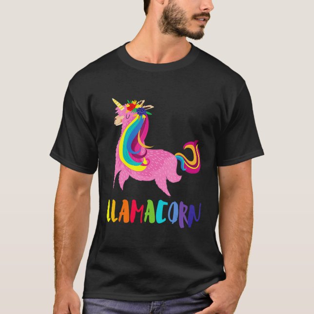 Llamacorn Cute Unicorn Llama Animal T Shirt (Framsida)