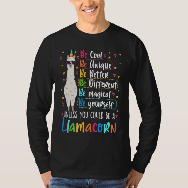 Llamacorn Graphic For Teachers And Students T Shirt (Framsida)