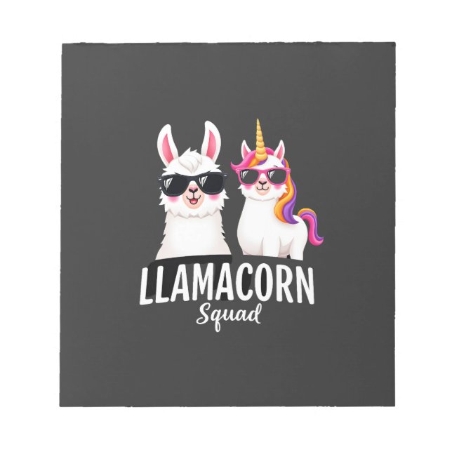 Llamacorn Squad Roligt Enhörning Lama Squad Jul Anteckningsblock (Framsida)