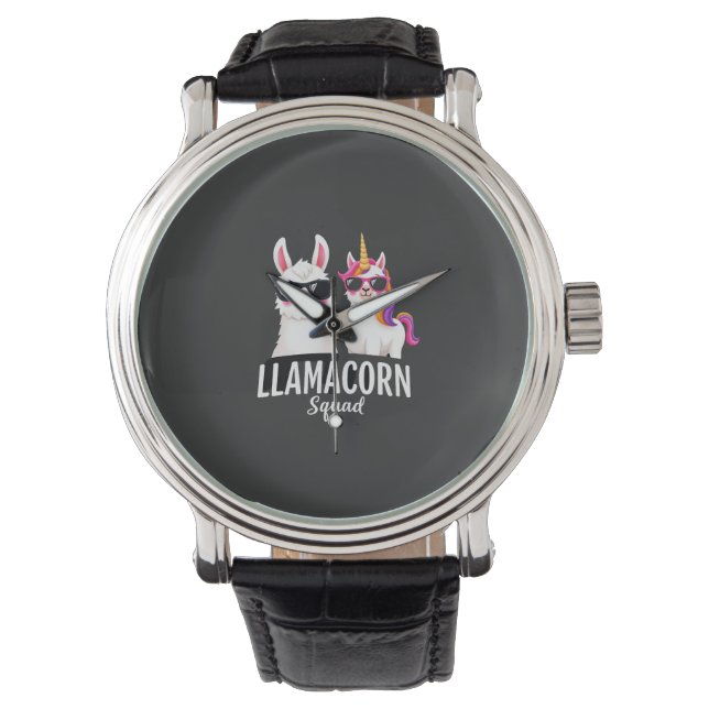Llamacorn Squad Roligt Enhörning Lama Squad Jul Armbandsur (Framsida)