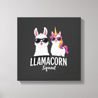 Llamacorn Squad Roligt Enhörning Lama Squad Jul Canvastryck