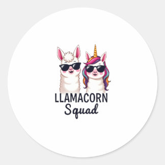 Llamacorn Squad Roligt Enhörning Lama Squad Jul Runt Klistermärke