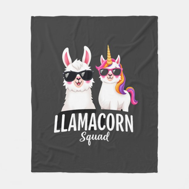 Llamacorn Squad Roligt Enhörning Llama Squad Jul Fleecefilt (Framsidan)