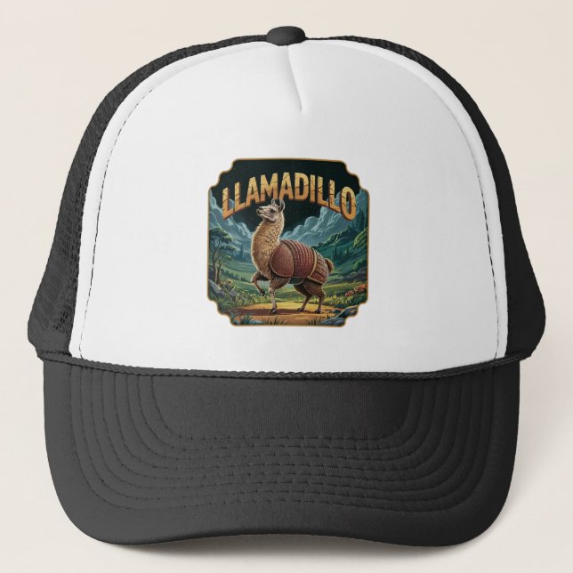 Llamadillo Illustration Combo Creature Funny Keps (Framsida)