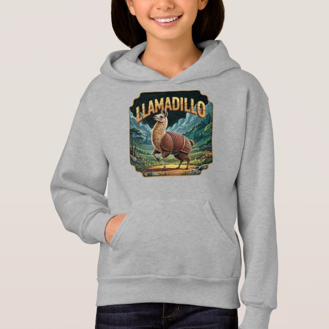 Llamadillo Illustration Combo Creature Funny T Shirt (Framsida)