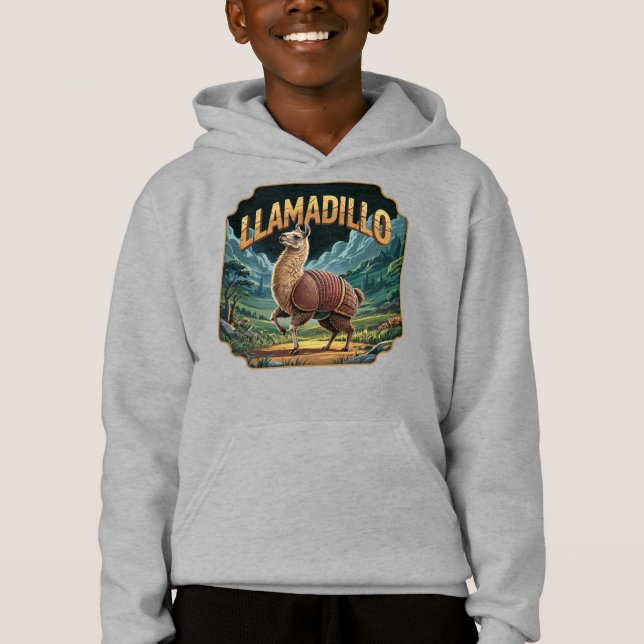 Llamadillo Illustration Combo Creature Funny T Shirt (Framsida)