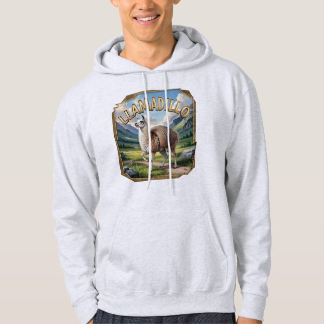 Llamadillo Photographic Combo Creature Funny Hoodie (Framsida)