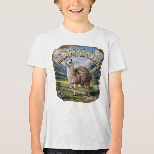 Llamadillo Photographic Combo Creature Funny T Shirt (Framsida)