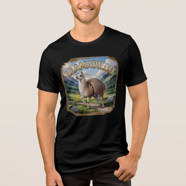 Llamadillo Photographic Combo Creature Funny T Shirt (Framsida)