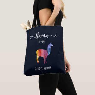 Llamaen är mitt andedjur. Rolig gullig vattenfär Tygkasse