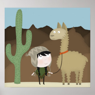 Llamafotgängare (den stora affischen) poster
