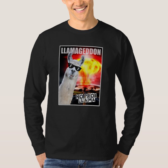 Llamageddon No Probllama Cute Graphic T Shirt (Framsida)