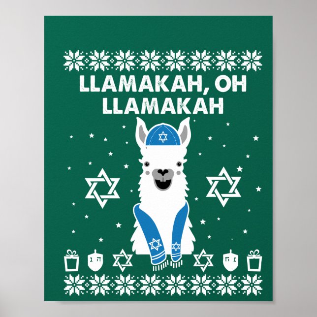 Llamakah, Oh Llamakah Hanukkah Gifts Poster (Framsidan)