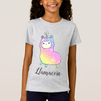 Llamakorn Girls Shirt Kids Ungdom T