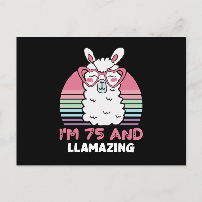 Llamamazing Lama 75-årsdag 75-årspresent Vykort (Framsida)
