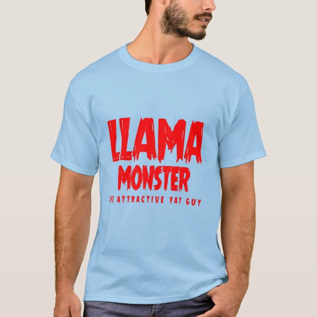 llamamonster (den attraktiva feta grabben) tee shirt (Framsida)