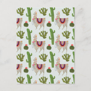 Llamarama Collection Cactus & Llama Mönster Vykort