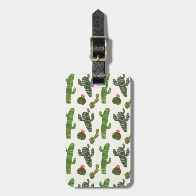 Llamarama Collection | Cute Cactus Bagagebricka (Vertikal Framsida)