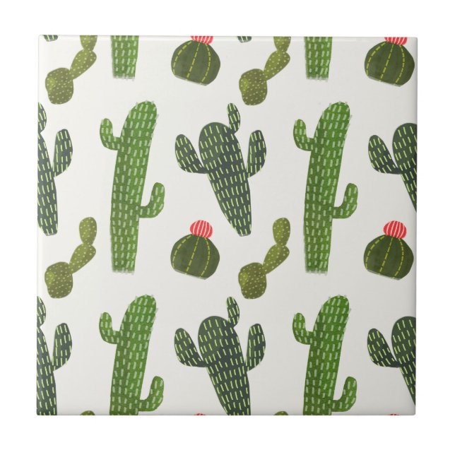 Llamarama Collection | Cute Cactus Kakelplatta (Framsidan)