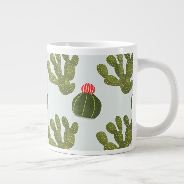Llamarama Collection | Cute Cactus Mönster Jumbo Mugg (Höger)