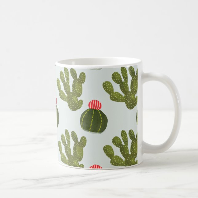 Llamarama Collection | Cute Cactus Mönster Kaffemugg (Höger)