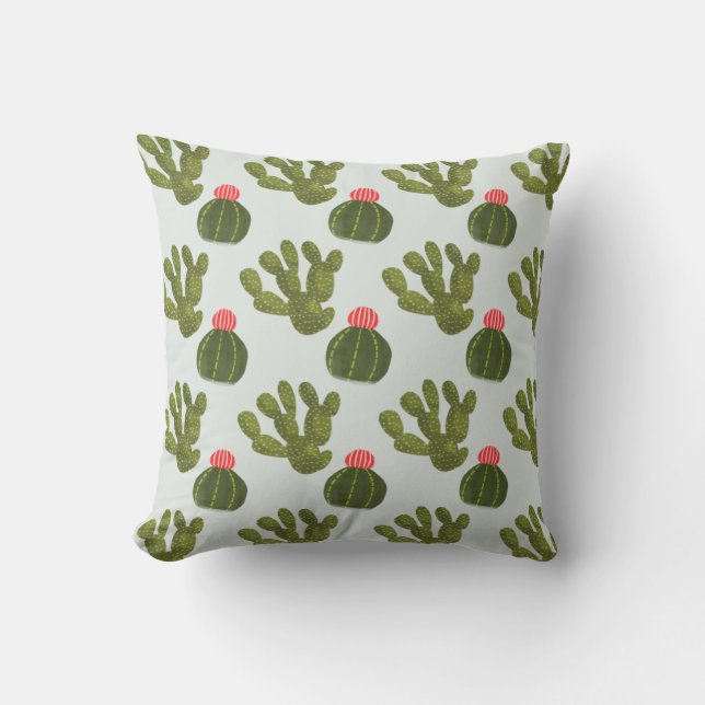 Llamarama Collection | Cute Cactus Mönster Kudde (Framsida)