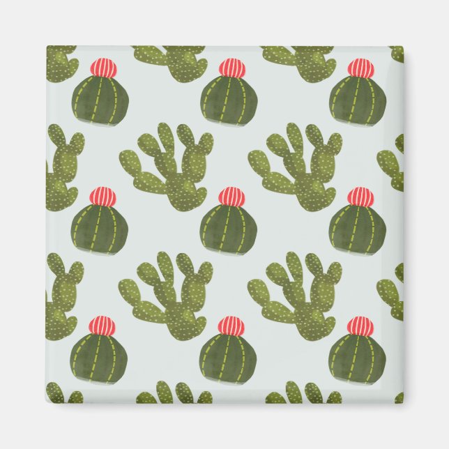 Llamarama Collection | Cute Cactus Mönster Magnet (Framsidan)