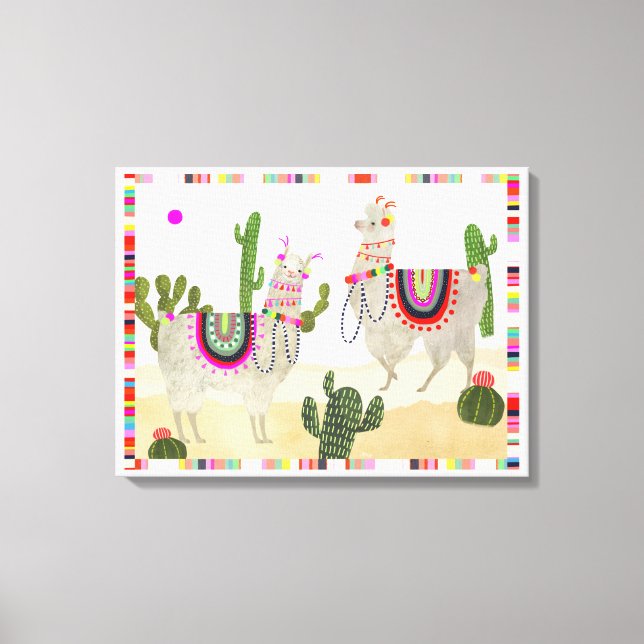 Llamarama Collection | Cute Lllamas Canvastryck (Framsida)