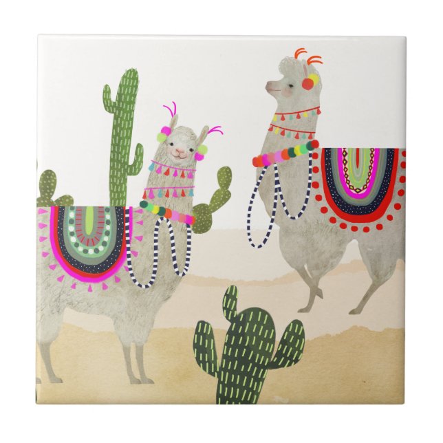 Llamarama Collection | Cute Lllamas Kakelplatta (Framsidan)