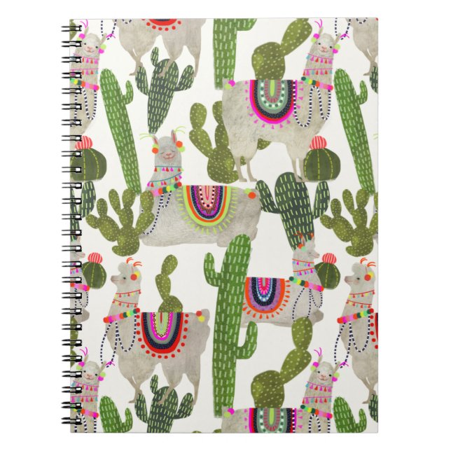 Llamarama Collection Mönster Anteckningsbok (Framsidan)