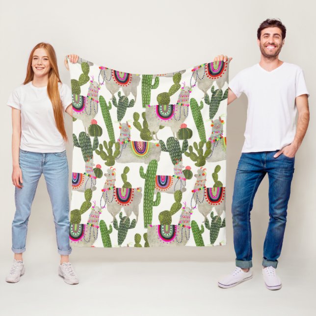 Llamarama Collection Mönster Fleecefilt (På plats)