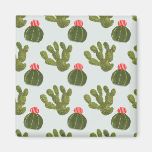 Llamarama-samling Cute Cactus Mönster Magnet