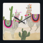 Llamarama-samling| Cute Lllamas Fyrkantig Klocka<br><div class="desc">Njut av det här nya kreativet lama-designen på en biet eller en wallart för att förbättra och utöka världen runt.Artist: Victoria Borges</div>