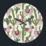 Llamarama-samlingen Mönster Stor Klocka<br><div class="desc">Njut av det här nya kreativet Lama mönster på en produkt eller en wallart-biet för att förbättra och utöka världen runt dig.Artist: Victoria Borges</div>