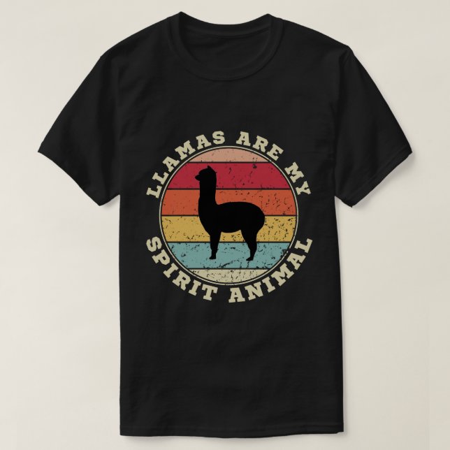 Llamas är mitt andliga djur T-Shirt (Design framsida)