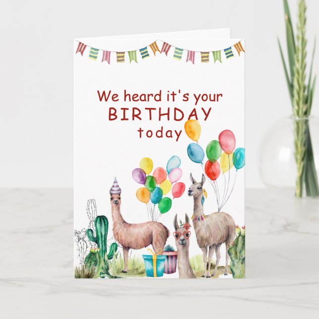 Llamas Birthday Helgkort (Framsida)
