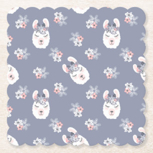 Llamas- & blommamönster underlägg papper