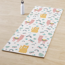 Llamas Cats Alapaca Grönt Animals Boho